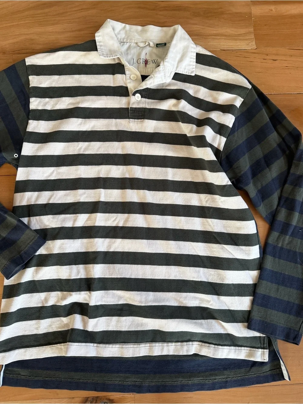 J. Crew RARE Oarsman Polo Rugby Collared Long Sleeve Striped 1992 Large Shirt